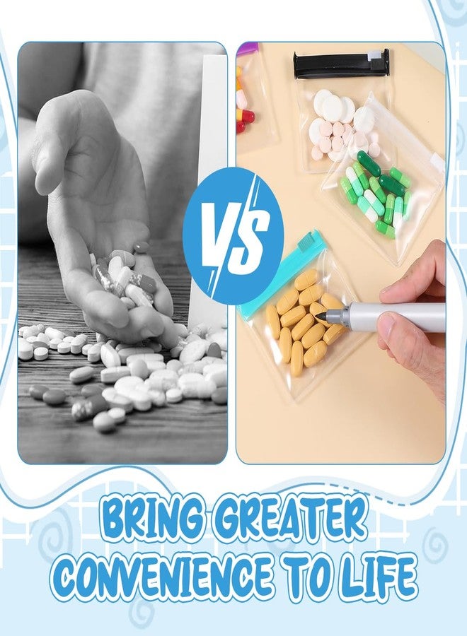 ZIBUYU® 12Pcs Medicine Pouch for Travel, Medicine Organizer Transparent Pouch EVA Medicine Pouches Storage Bags, Medicine Dispensing Bags Reuseable Food Grade Medicine Pouches for Pills, Tablets - Image 4